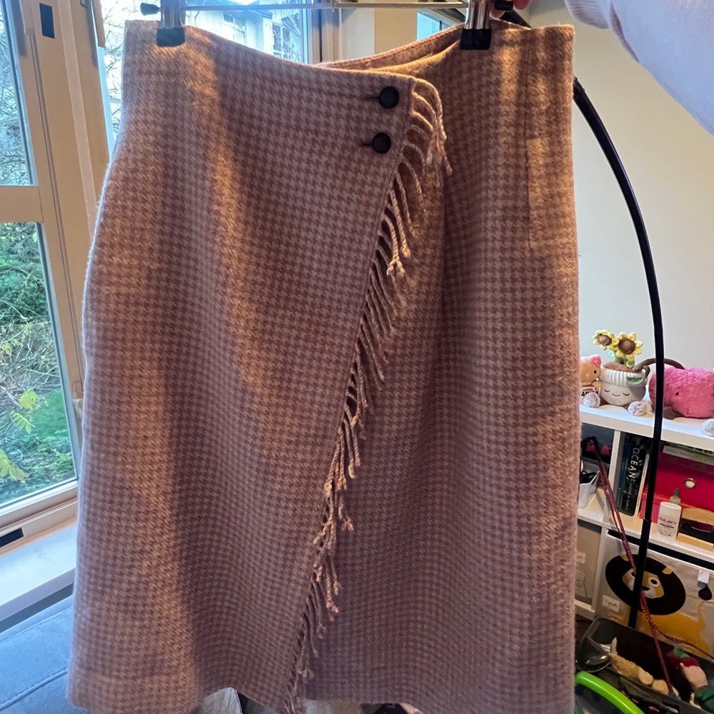 Uniqlo x INES DE LA FRESSANGE Pink Pattern FA/WI Wrap Skirt with fringe details